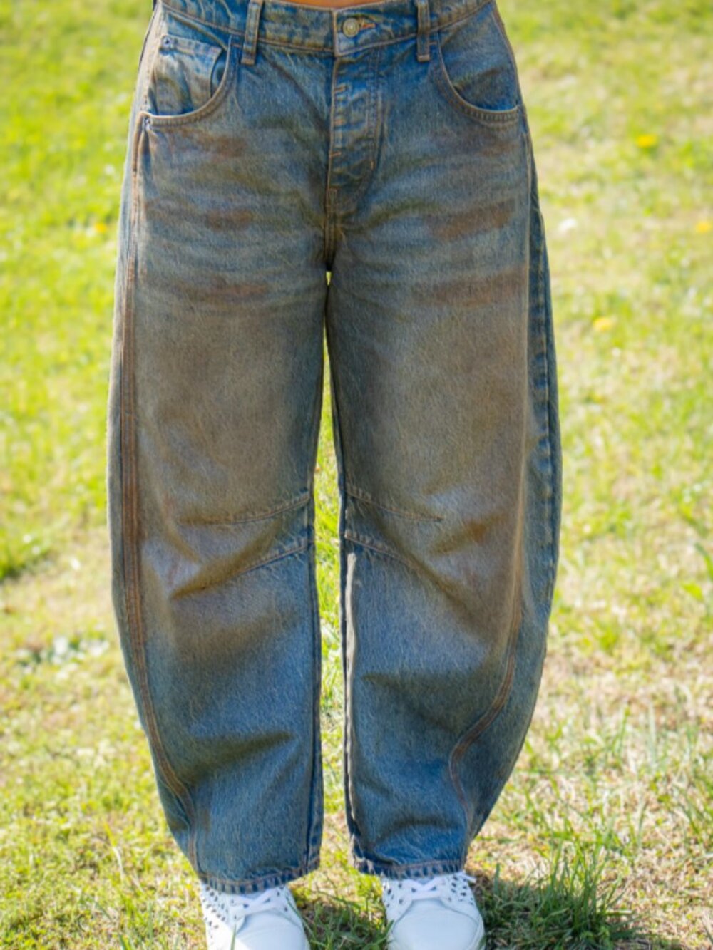 🤎NWT Free People Good Luck Mid-Rise Barrel Jeans - Picture 14 of 15